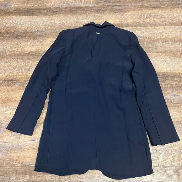 Armani Exchange Blazer Women's 0 Navy Blue Polyester One Button Mesh Sides NWT - Picture 7 of 10